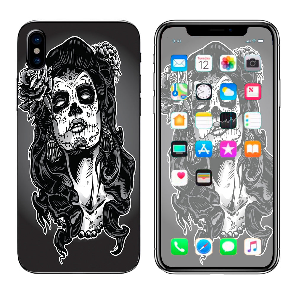  Sugar Skull Girl Dia De Los Meurtos Apple iPhone X Skin