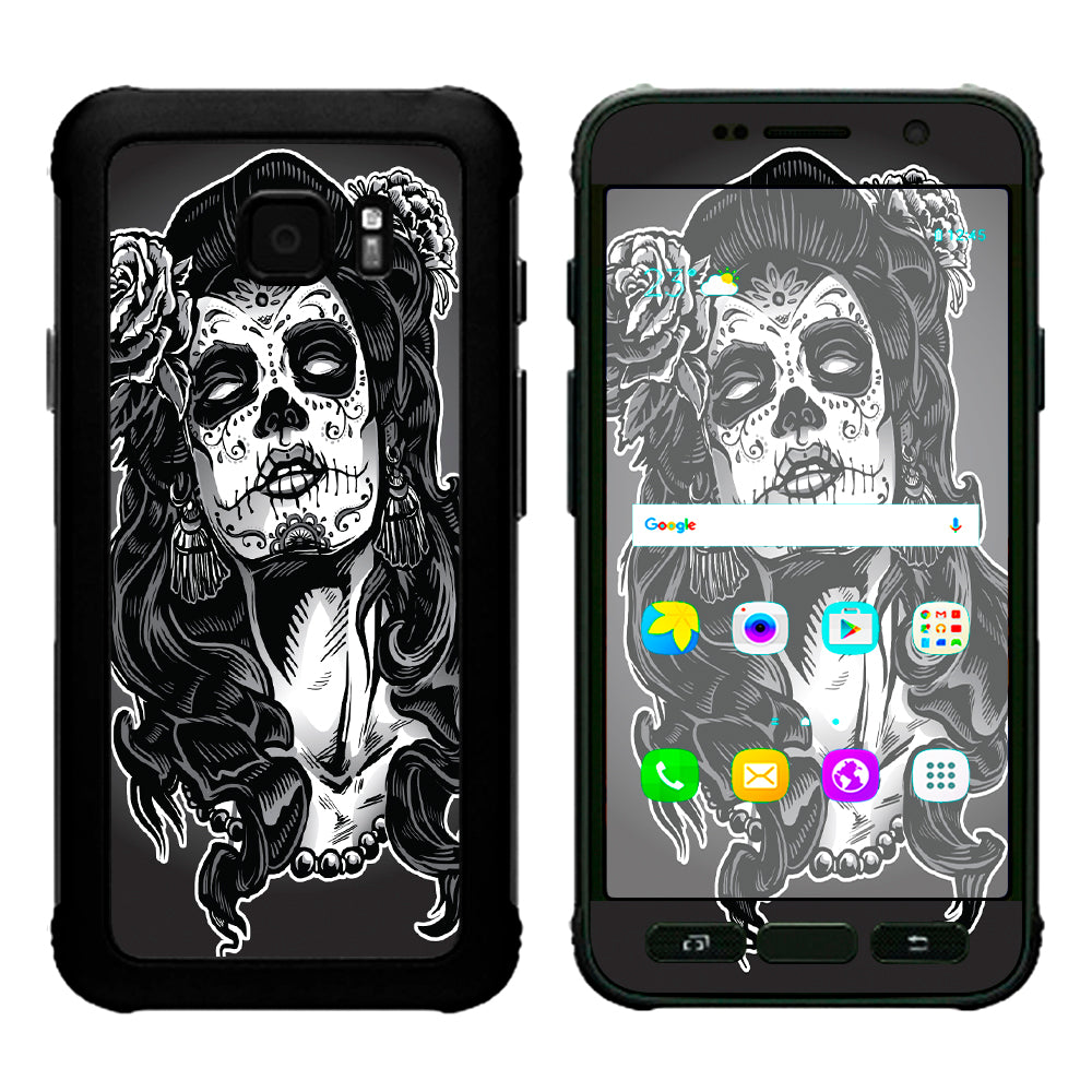  Sugar Skull Girl Dia De Los Meurtos Samsung Galaxy S7 Active Skin