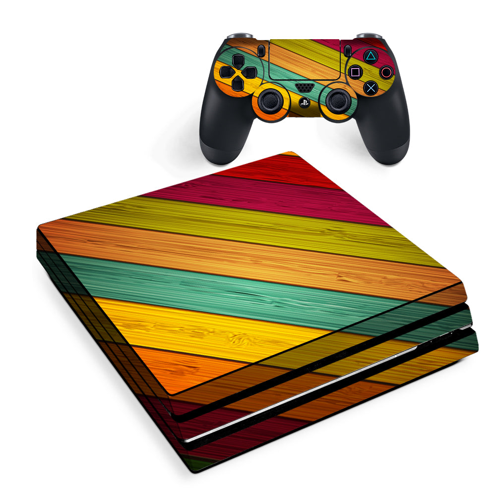 Color Wood Planks Sony PS4 Pro Skin