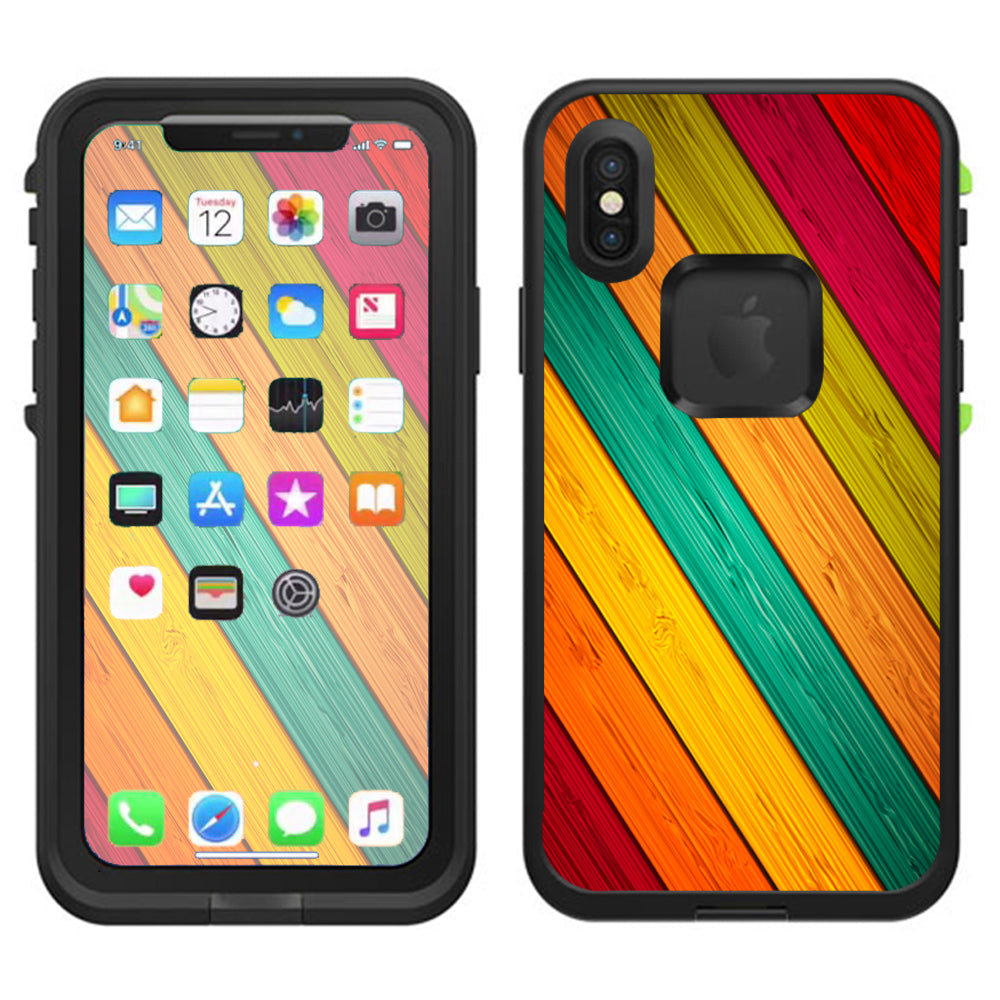  Color Wood Planks Lifeproof Fre Case iPhone X Skin