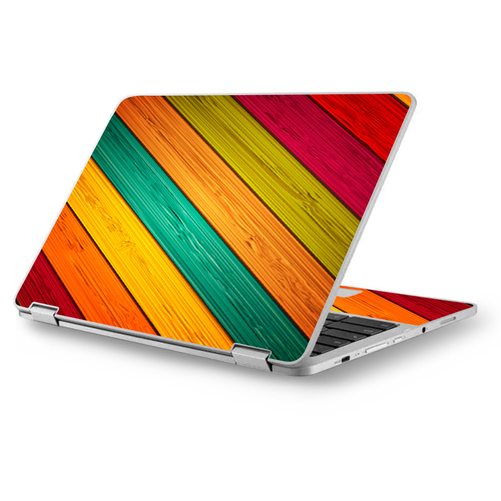  Color Wood Planks Asus Chromebook Flip 12.5" Skin
