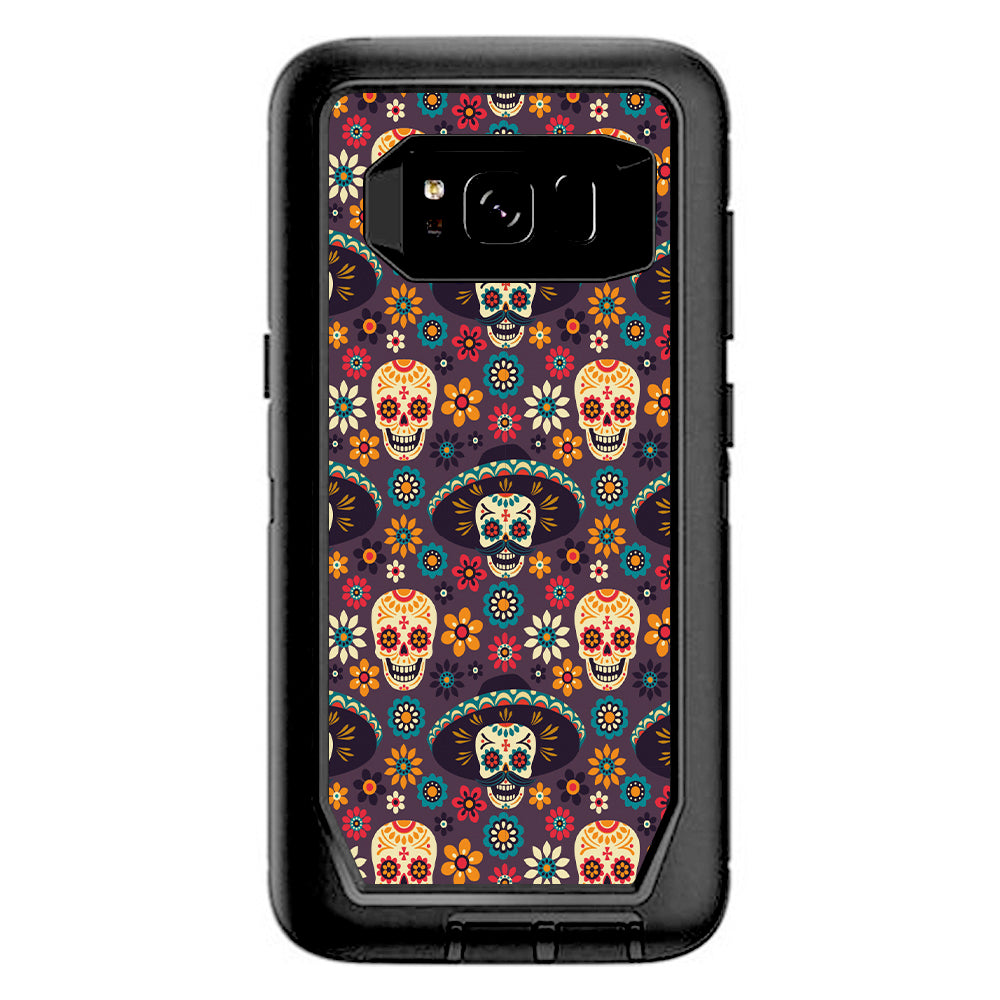  Sugar Skulls Sombrero Day Of The Dead Otterbox Defender Samsung Galaxy S8 Skin