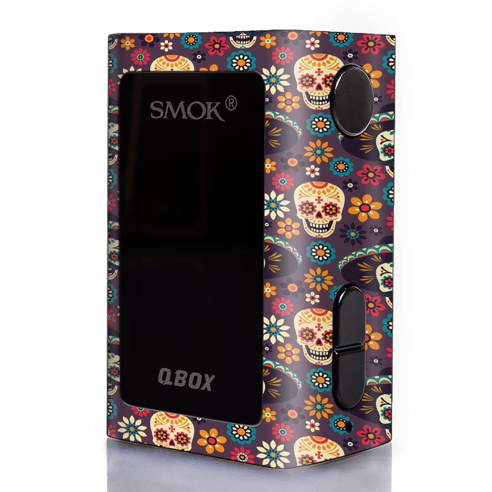  Sugar Skulls Sombrero Day Of The Dead Smok Qbox 50w tc Skin