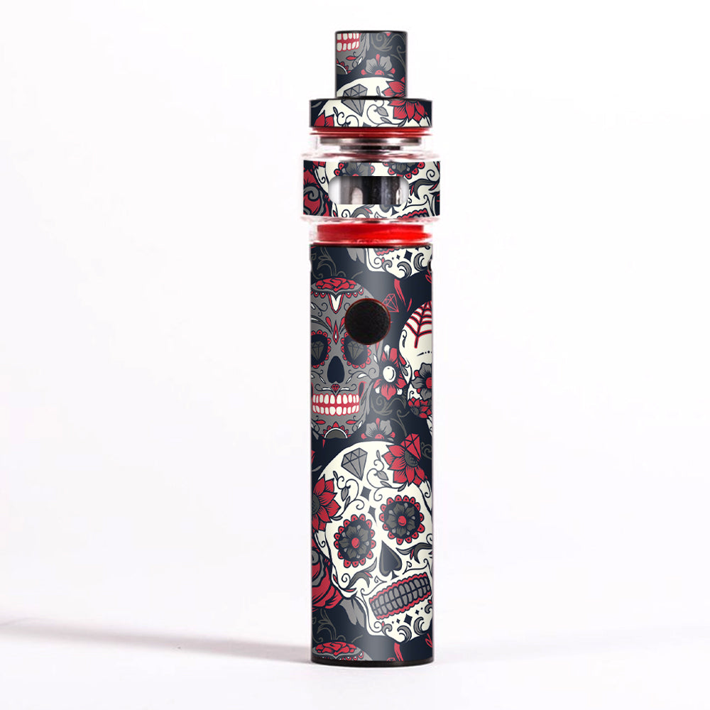 Skin Decal for Smok Pen 22 Starter Light Edition Vape / Sugar Skulls Red Black Dia de los itsaskin.com Skin Decal for Smok Pen 22 Starter Light Edition Vape / Sugar Skulls Red Black Dia de los itsaskin.com