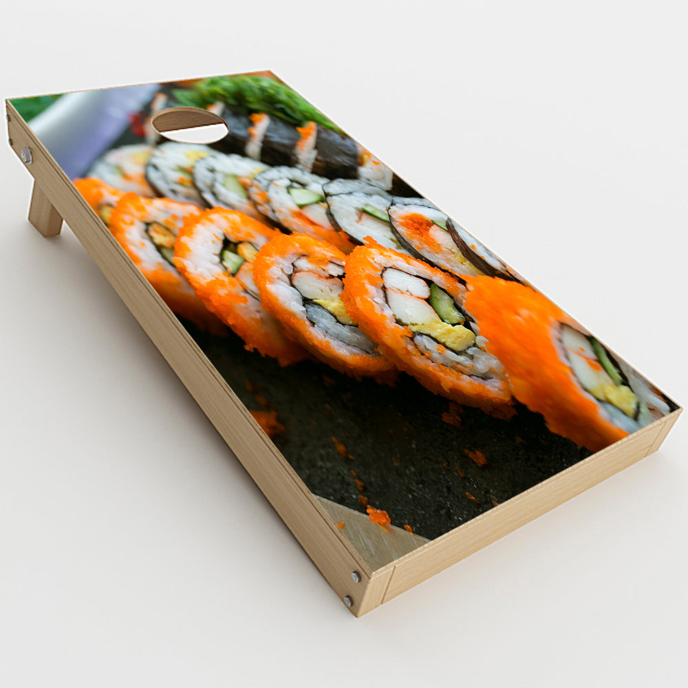  Sushi Rolls Eat Foodie Japanese  Cornhole Game Board (2 pcs.) Skin