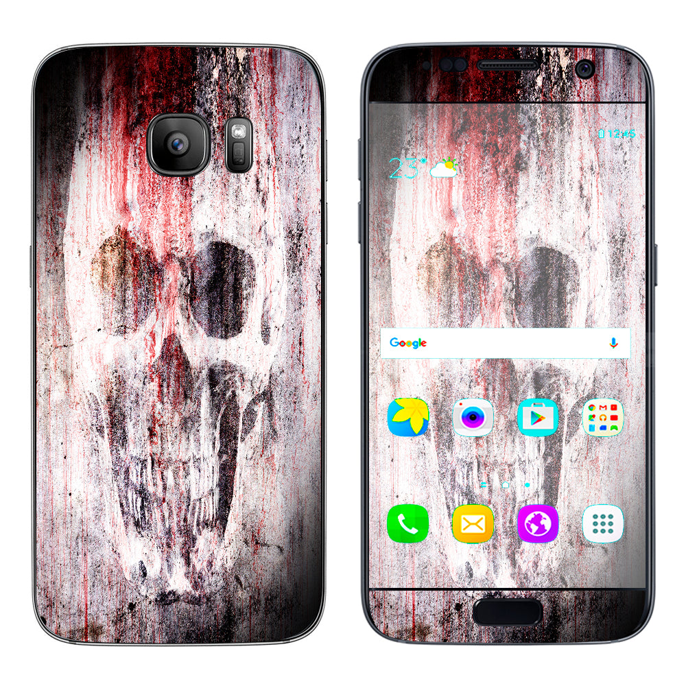  Tattered Skull Blood Skull Dead Samsung Galaxy S7 Skin