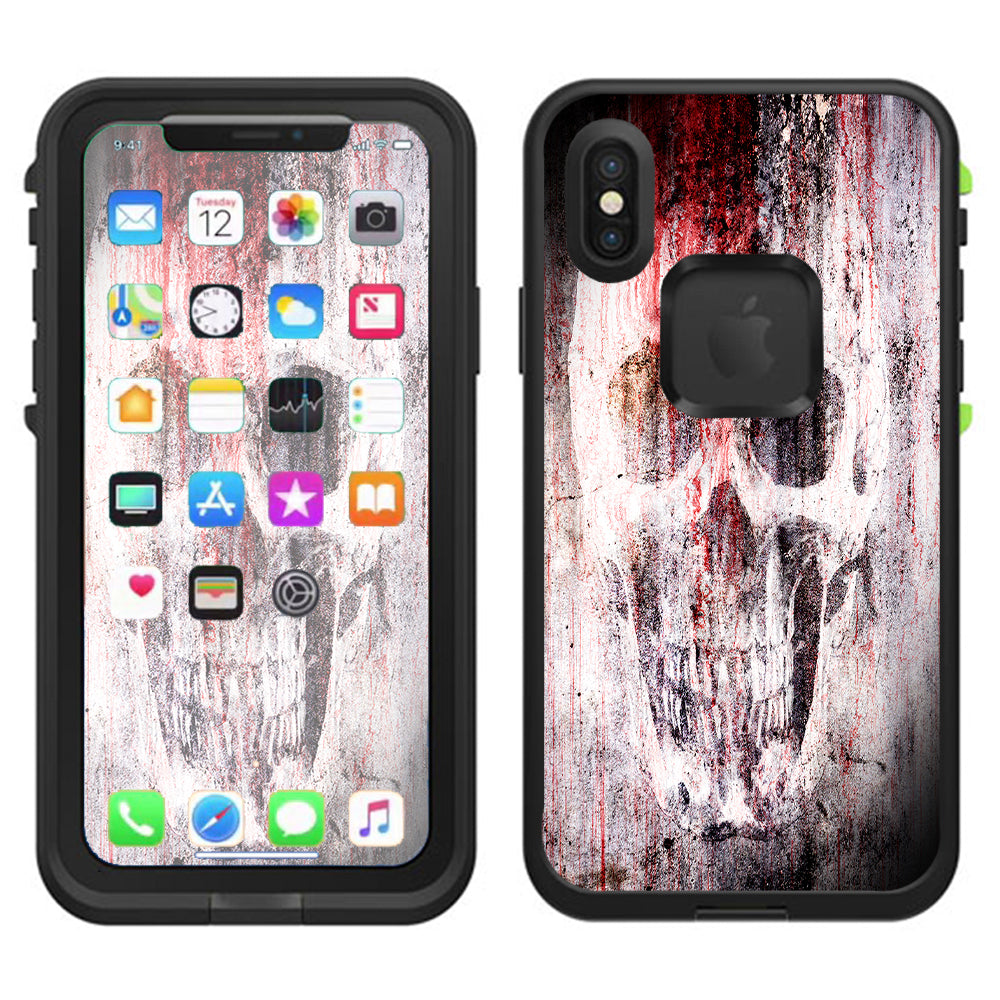  Tattered Skull Blood Skull Dead Lifeproof Fre Case iPhone X Skin