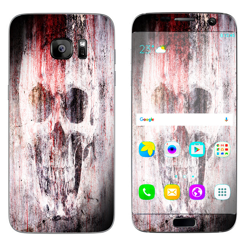  Tattered Skull Blood Skull Dead Samsung Galaxy S7 Edge Skin