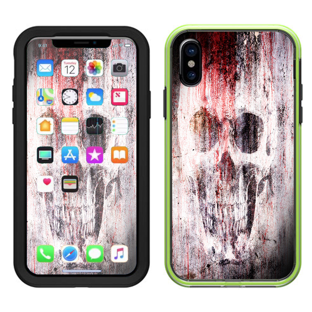  Tattered Skull Blood Skull Dead Lifeproof Slam Case iPhone X Skin