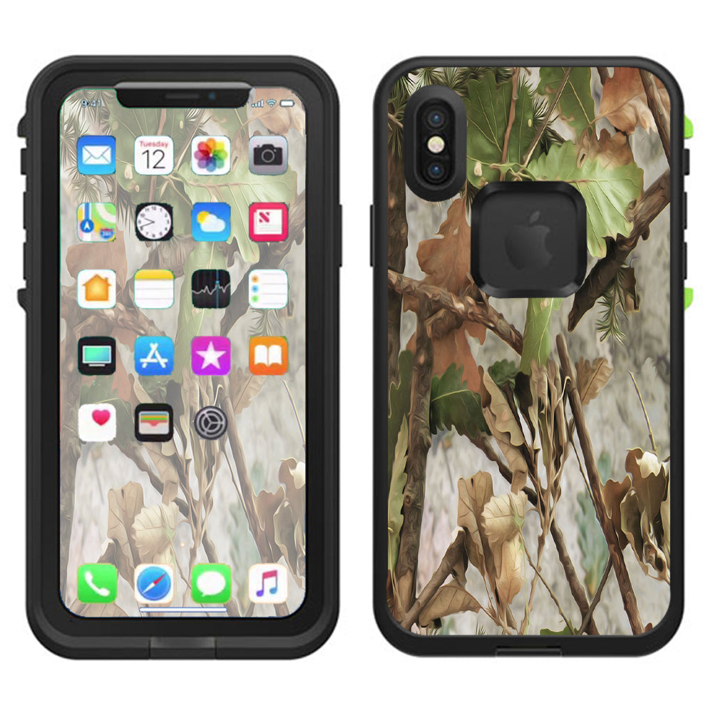Skin Decal for Lifeproof fre iPhone X Case tree camo real oak
