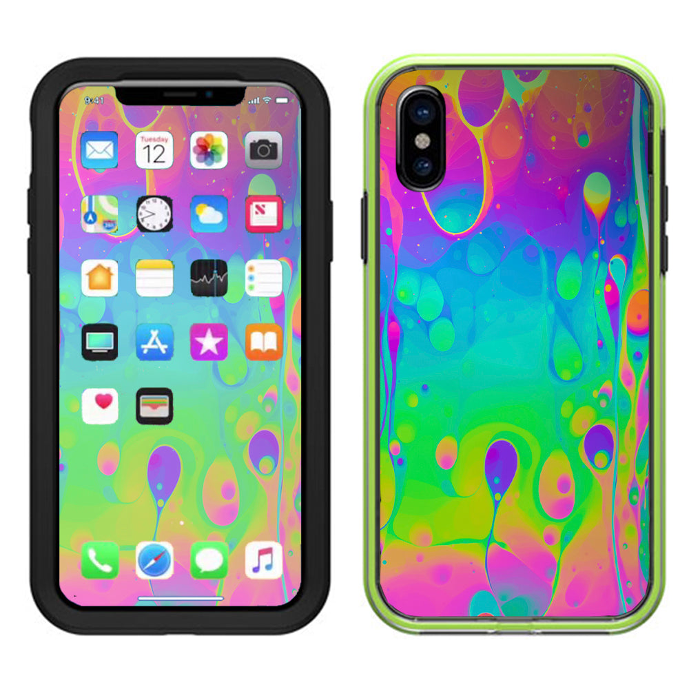  Trippy Tie Die Colors Dripping Lava Lifeproof Slam Case iPhone X Skin