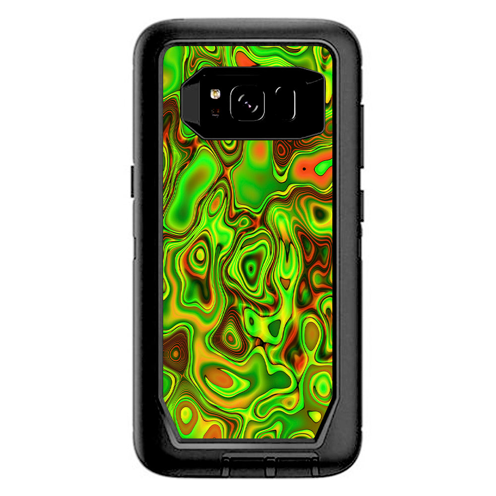  Green Glass Trippy Psychedelic Otterbox Defender Samsung Galaxy S8 Skin