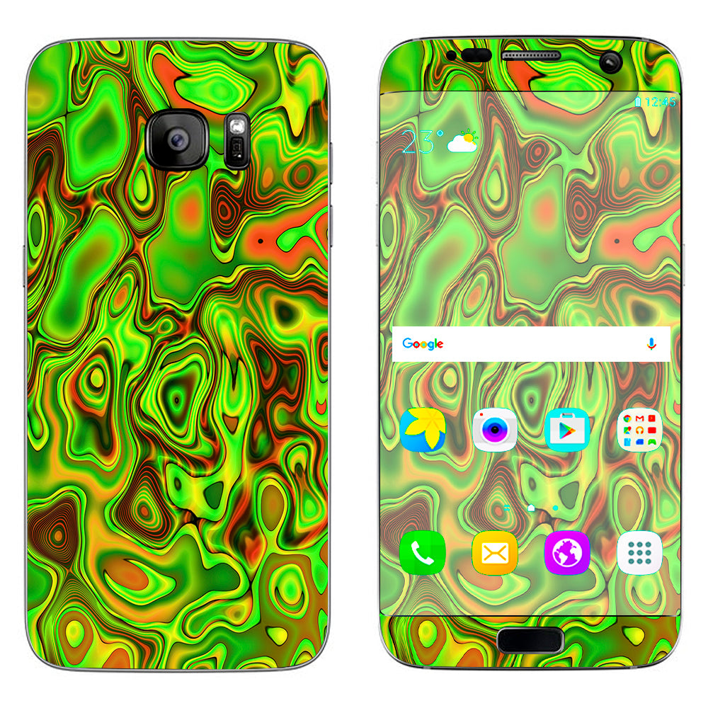  Green Glass Trippy Psychedelic Samsung Galaxy S7 Edge Skin