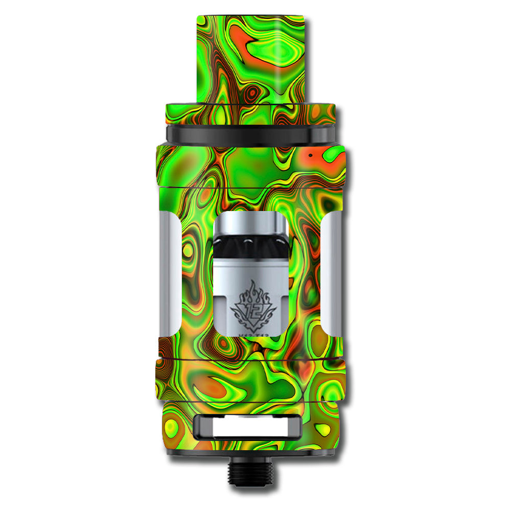 Green Glass Trippy Psychedelic Smok TFV12 Cloud King Beast Skin Green Glass Trippy Psychedelic Smok TFV12 Cloud King Beast Skin