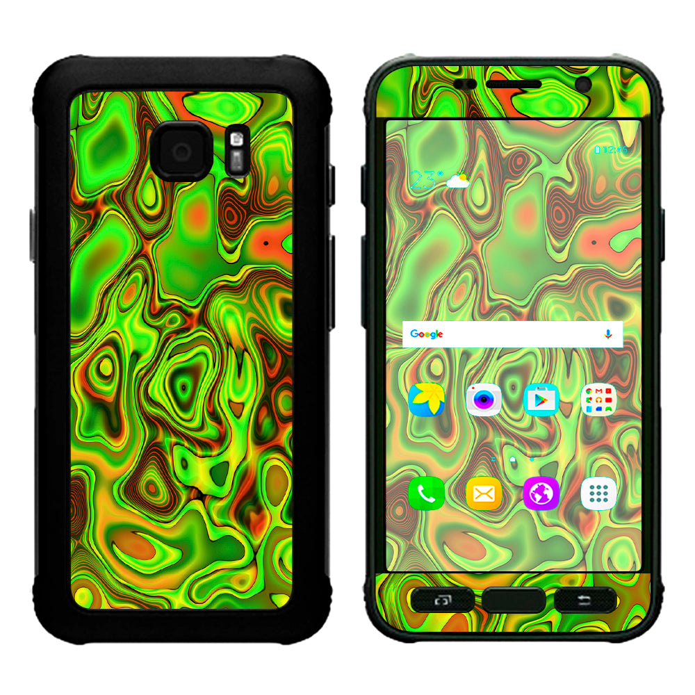  Green Glass Trippy Psychedelic Samsung Galaxy S7 Active Skin