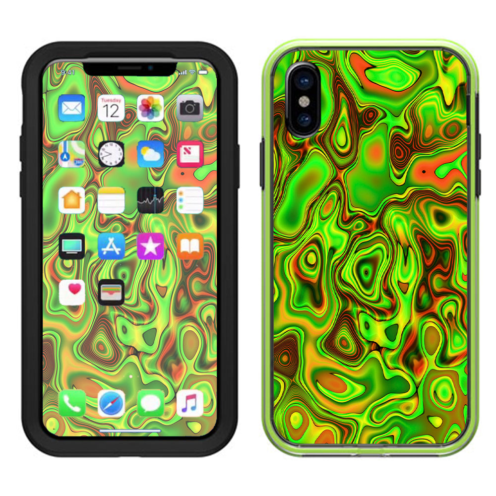  Green Glass Trippy Psychedelic Lifeproof Slam Case iPhone X Skin
