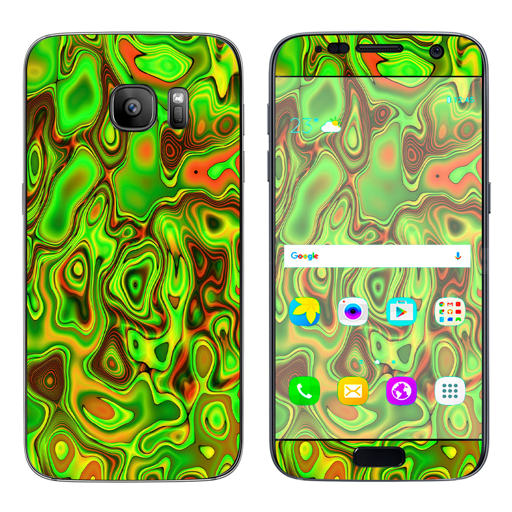 Green Glass Trippy Psychedelic Samsung Galaxy S7 Skin