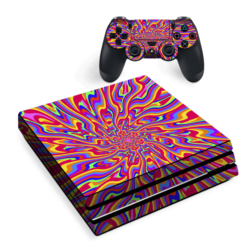 Optical Illusion Colorful Holographic Sony PS4 Pro Skin