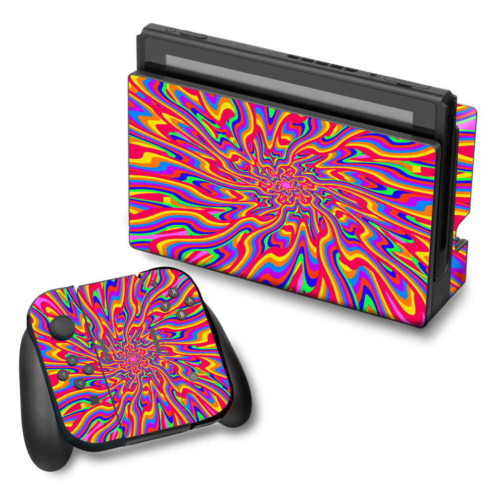  Optical Illusion Colorful Holographic Nintendo Switch Skin