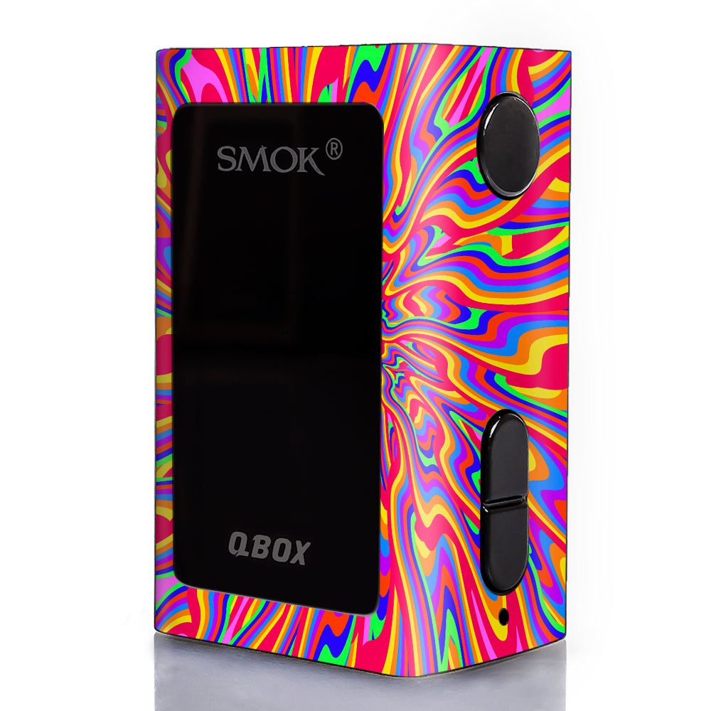  Optical Illusion Colorful Holographic Smok Qbox 50w tc Skin