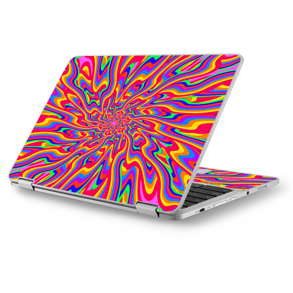  Optical Illusion Colorful Holographic Asus Chromebook Flip 12.5" Skin