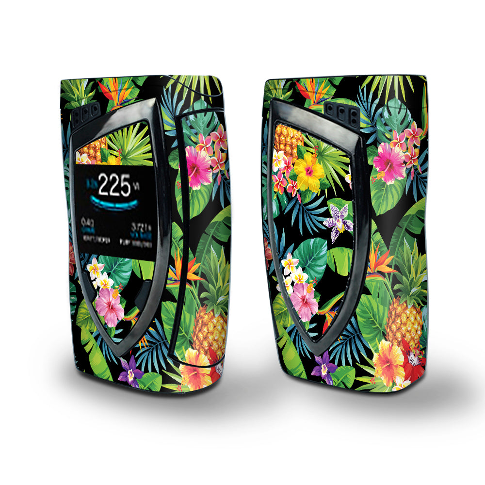 Skin Decal Vinyl Wrap for Smok Devilkin Kit 225w Vape (includes TFV12 Prince Tank Skins) skins cover / tropical flowers pineapple hibiscus hawaii