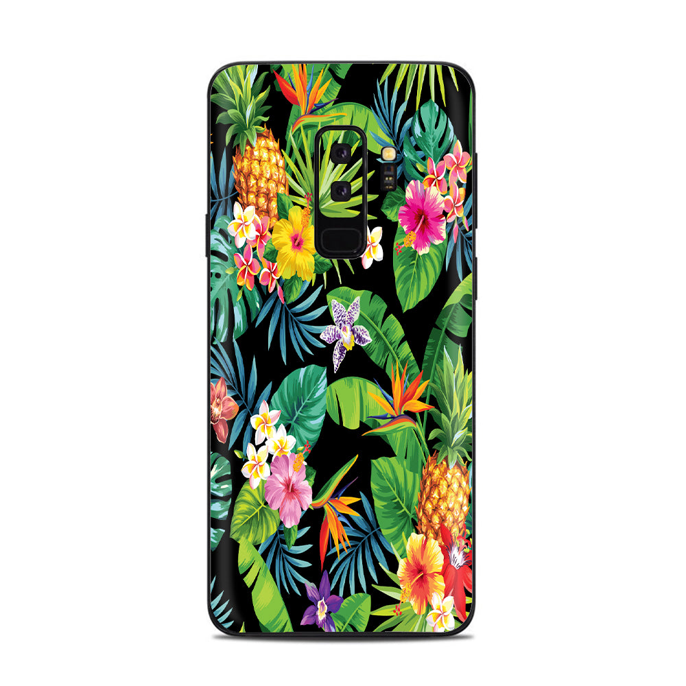  Tropical Flowers Pineapple Hibiscus Hawaii Samsung Galaxy S9 Plus Skin