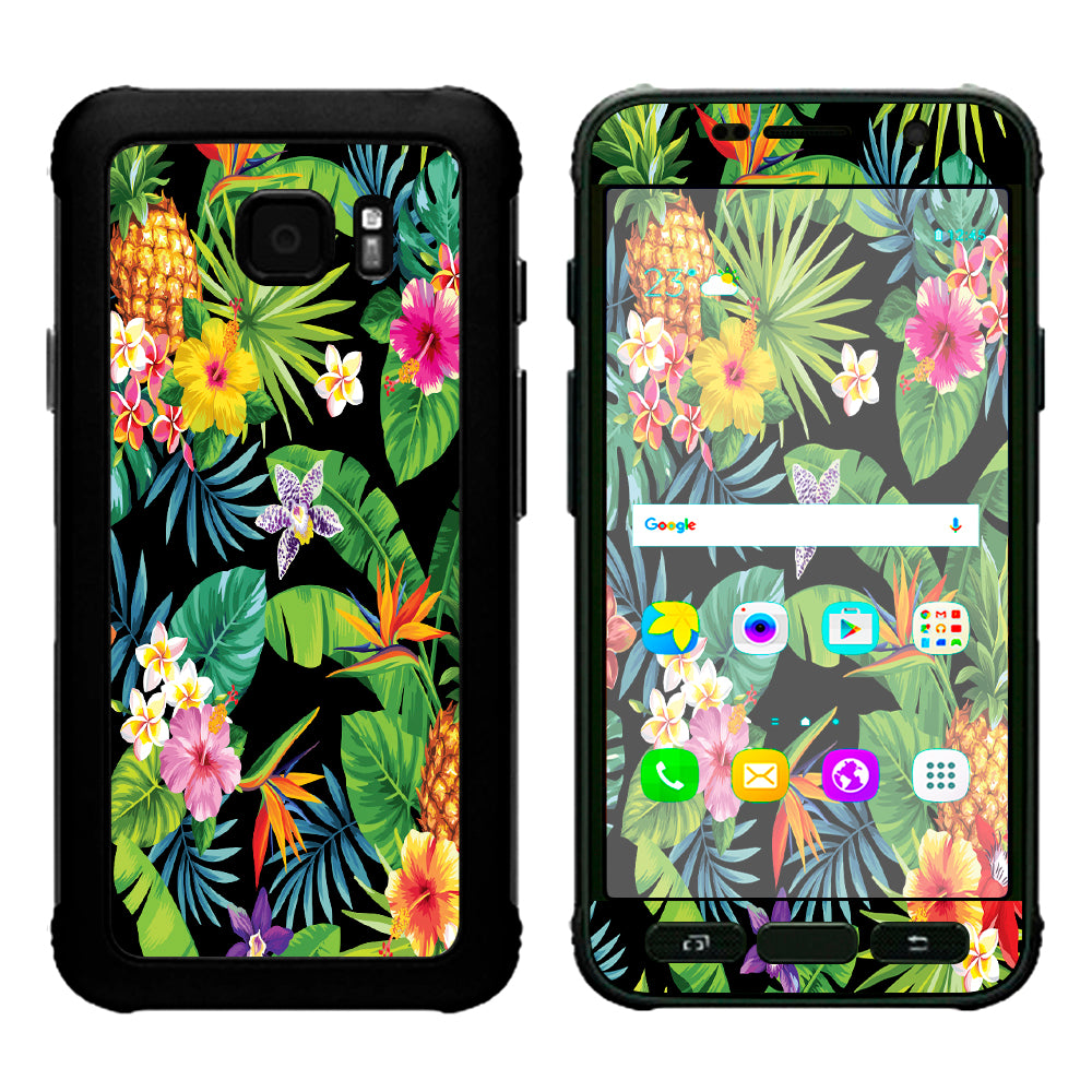  Tropical Flowers Pineapple Hibiscus Hawaii Samsung Galaxy S7 Active Skin