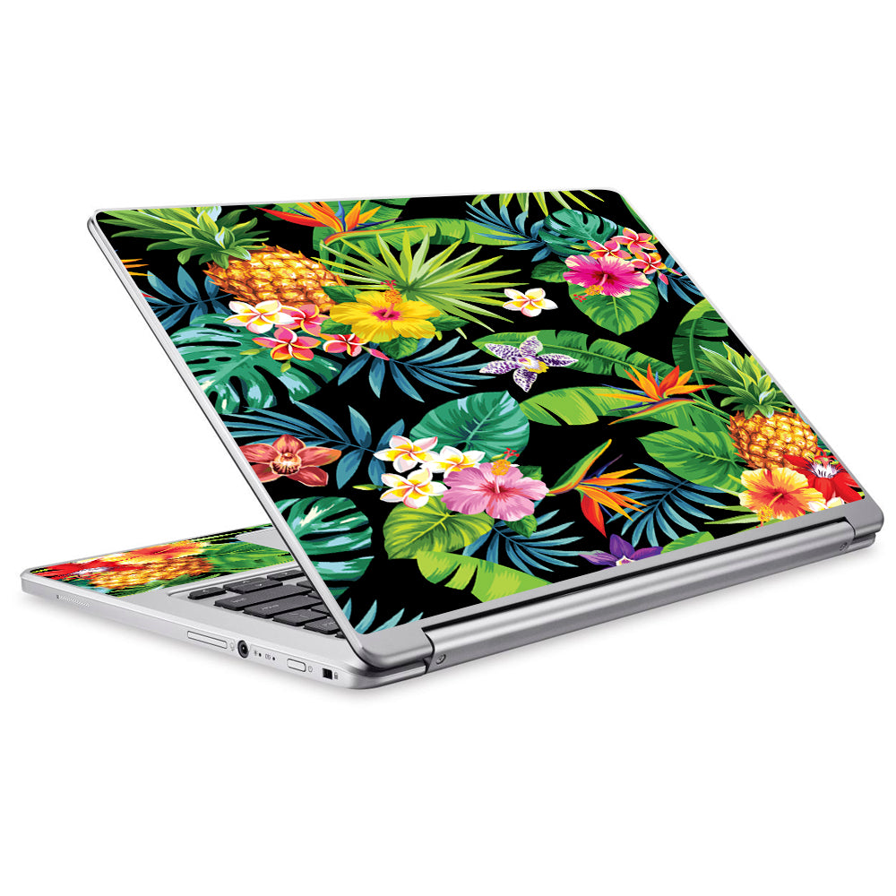  Tropical Flowers Pineapple Hibiscus Hawaii Acer Chromebook R13 Skin