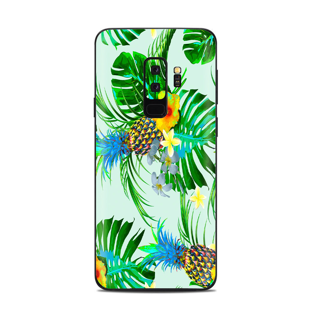  Tropical Floral Pattern Pineapple Palm Trees Samsung Galaxy S9 Plus Skin