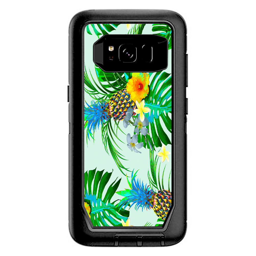  Tropical Floral Pattern Pineapple Palm Trees Otterbox Defender Samsung Galaxy S8 Skin