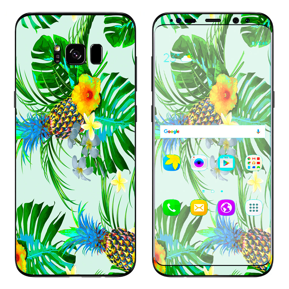  Tropical Floral Pattern Pineapple Palm Trees Samsung Galaxy S8 Plus Skin