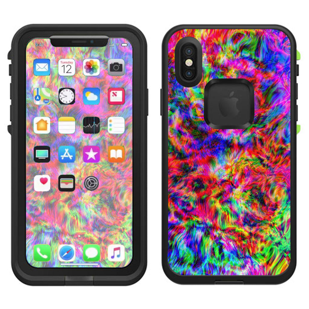  Tye Dye Fibers Felt Tie Die Colorful Lifeproof Fre Case iPhone X Skin
