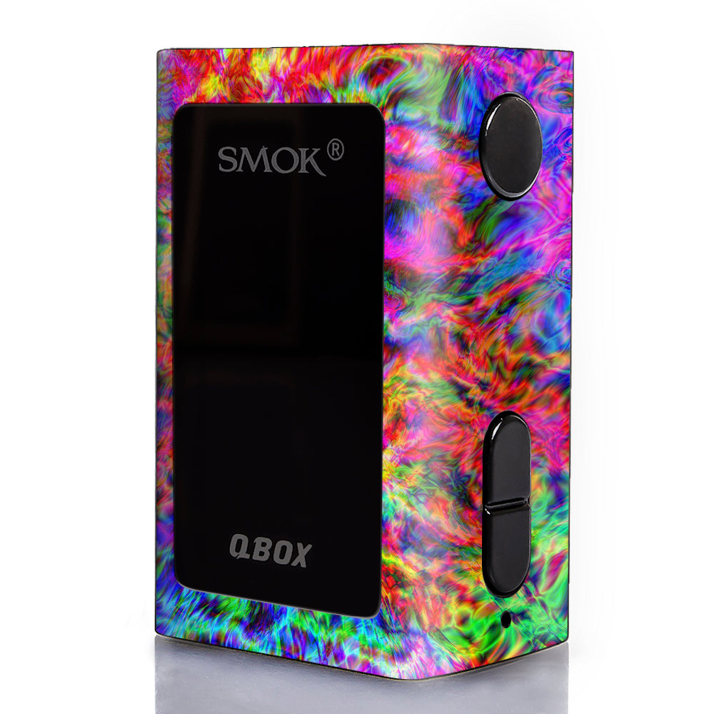 Skin Decal for Smok Qbox 50W Vape / tye dye fibers felt tie die colorful itsaskin.com Skin Decal for Smok Qbox 50W Vape / tye dye fibers felt tie die colorful itsaskin.com