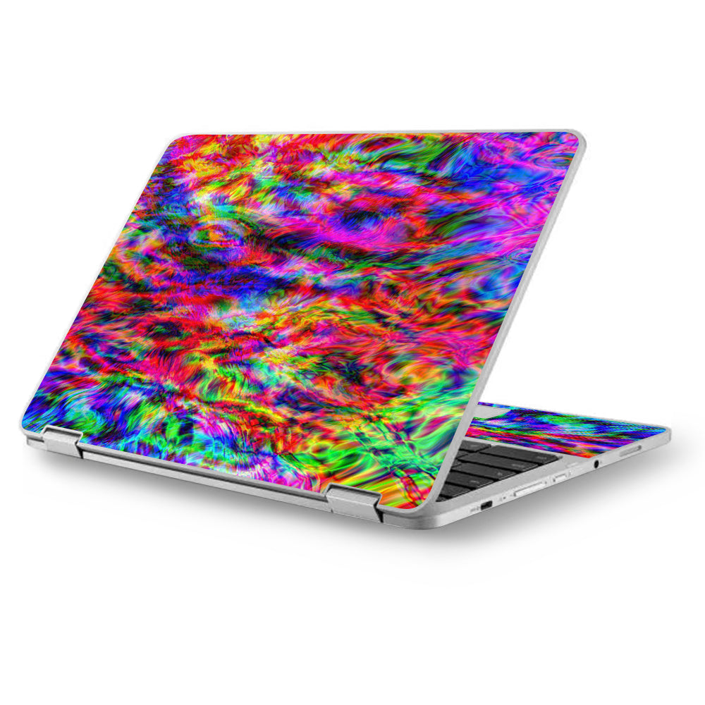  Tye Dye Fibers Felt Tie Die Colorful Asus Chromebook Flip 12.5" Skin