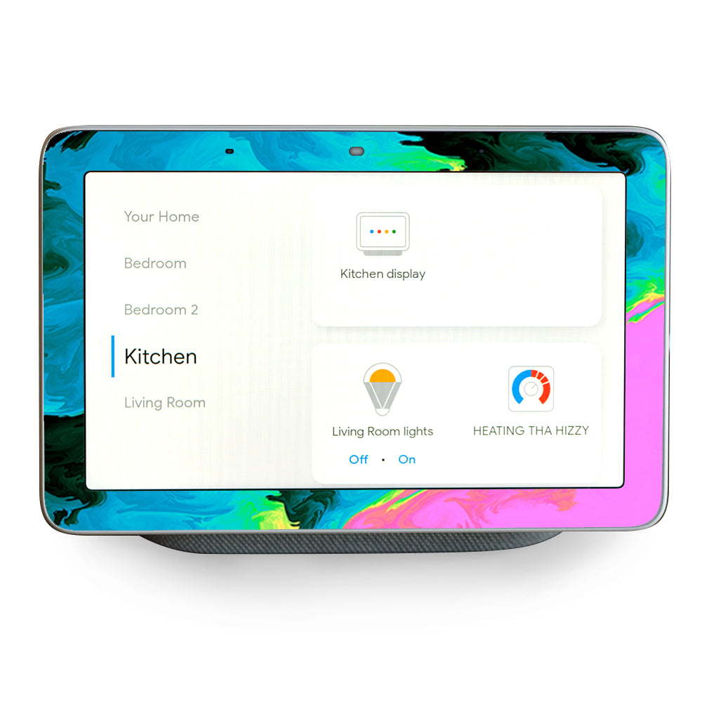 Water Colors Trippy Abstract Pastel Preppy Google Home Hub Skin