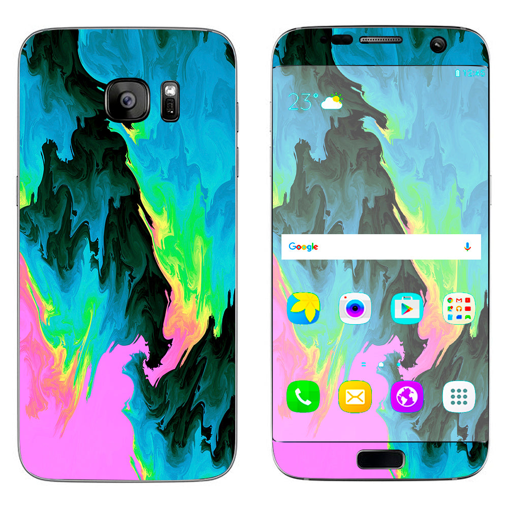  Water Colors Trippy Abstract Pastel Preppy Samsung Galaxy S7 Edge Skin