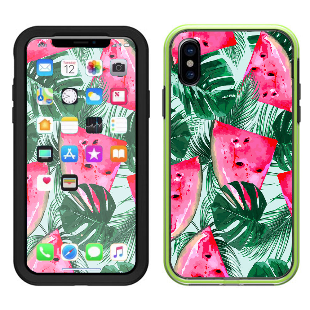  Watermelon Pattern Palm Lifeproof Slam Case iPhone X Skin