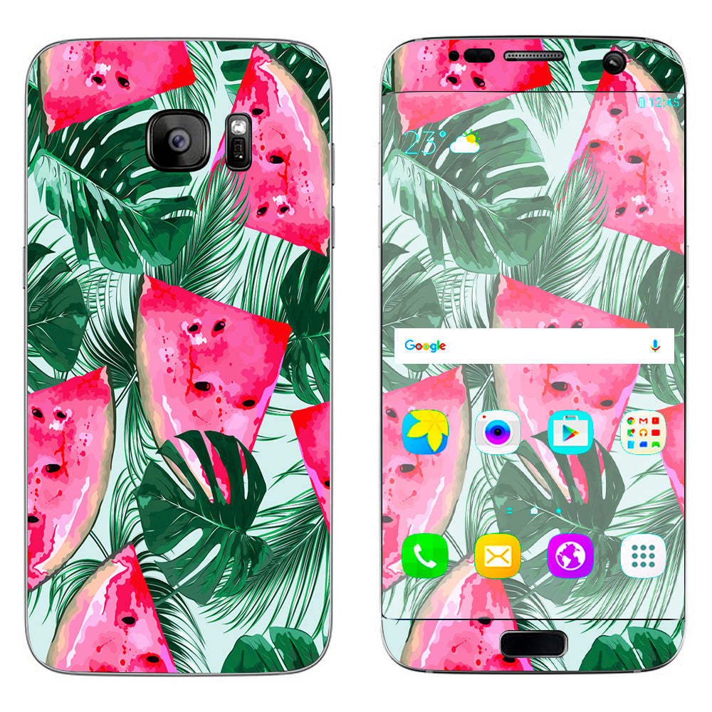  Watermelon Pattern Palm Samsung Galaxy S7 Edge Skin