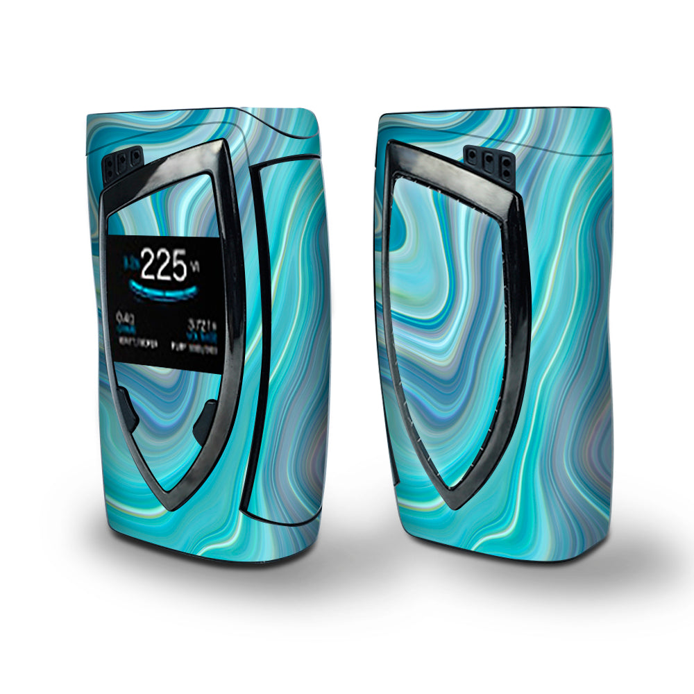 Skin Decal Vinyl Wrap for Smok Devilkin Kit 225w Vape (includes TFV12 Prince Tank Skins) skins cover / Blue Glass Marble Stone Geode