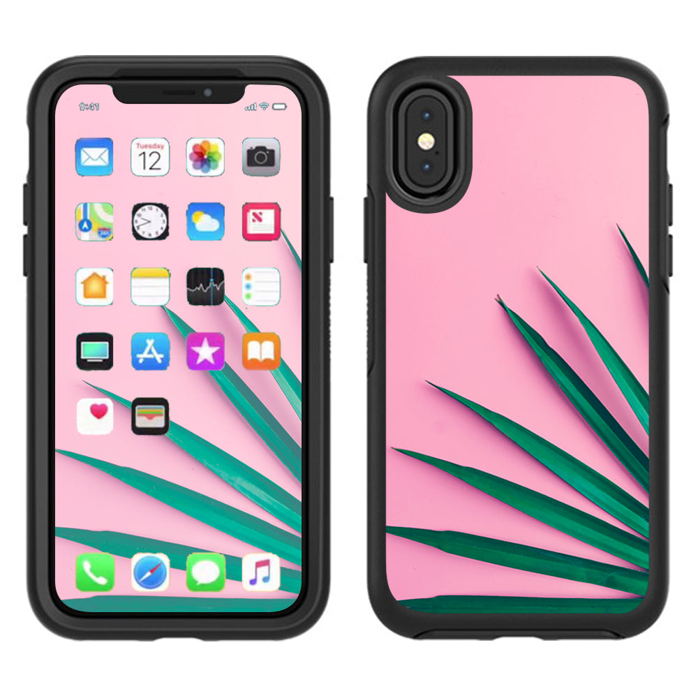  Pink Green Palm Frawns Otterbox Defender Apple iPhone X Skin