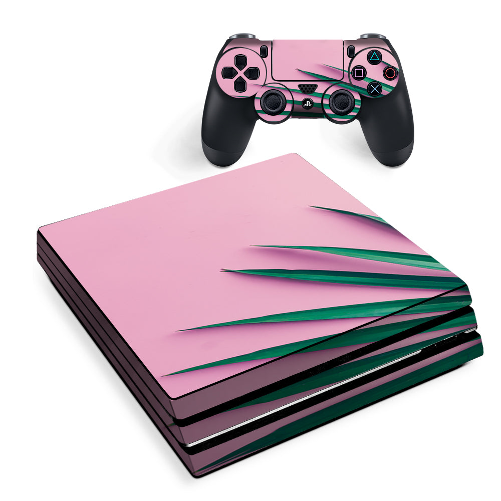 Pink Green Palm Frawns Sony PS4 Pro Skin
