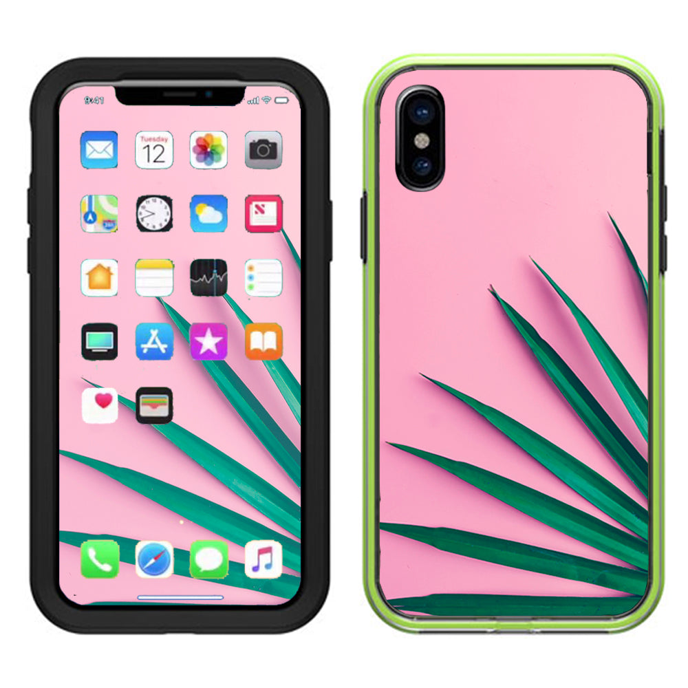 Pink Green Palm Frawns Lifeproof Slam Case iPhone X Skin