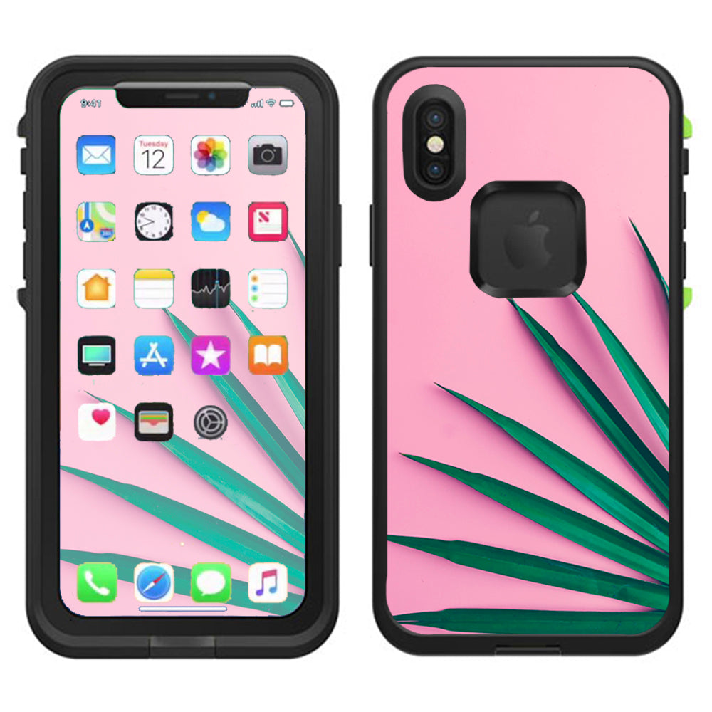  Pink Green Palm Frawns Lifeproof Fre Case iPhone X Skin