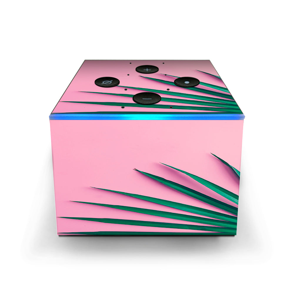  Pink Green Palm Frawns Amazon Fire TV Cube Skin