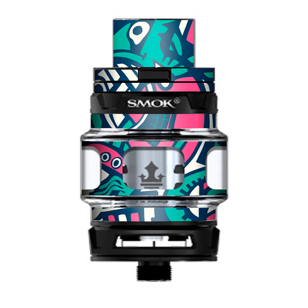  Green Gecko Abstract Pop Art Prince TFV12 Tank Smok Skin