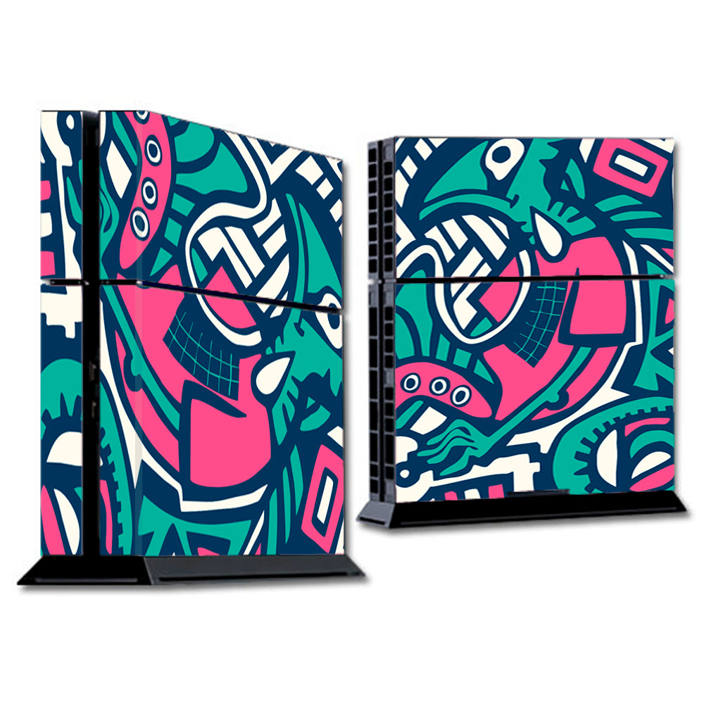  Green Gecko Abstract Pop Art Sony Playstation PS4 Skin