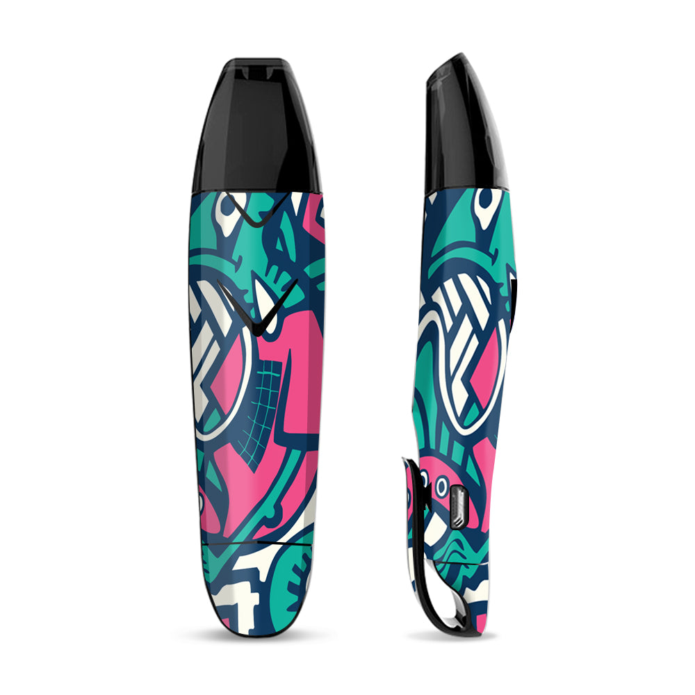 Skin Decal for Suorin Vagon  Vape / Green Gecko Abstract Pop Art