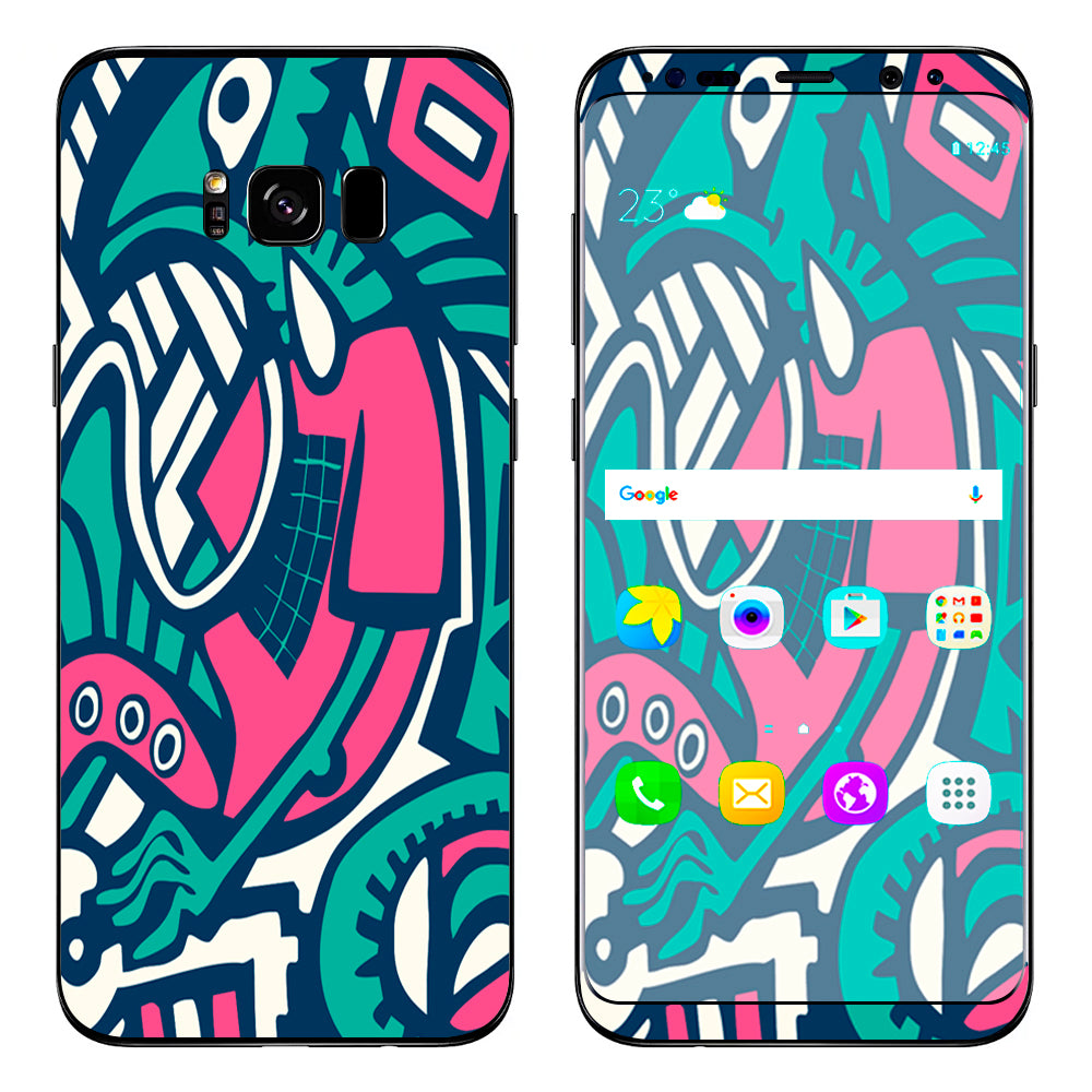  Green Gecko Abstract Pop Art Samsung Galaxy S8 Skin