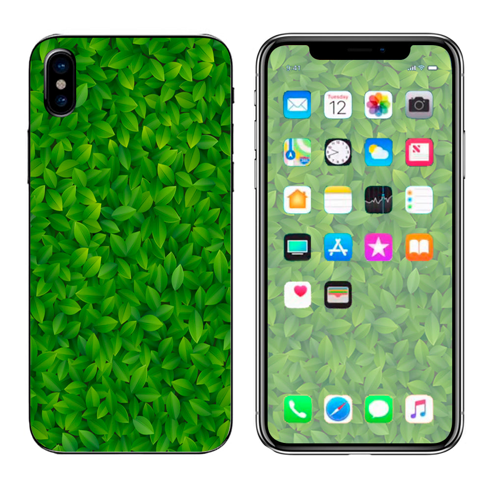  Green Leaves Apple iPhone X Skin